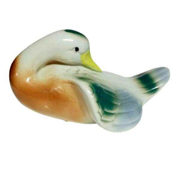 🦆Vintage Ceramic Duck Figurine Woodland Cabin Lodge Rustic Decor 7" x 5" - Picture 2 of 11